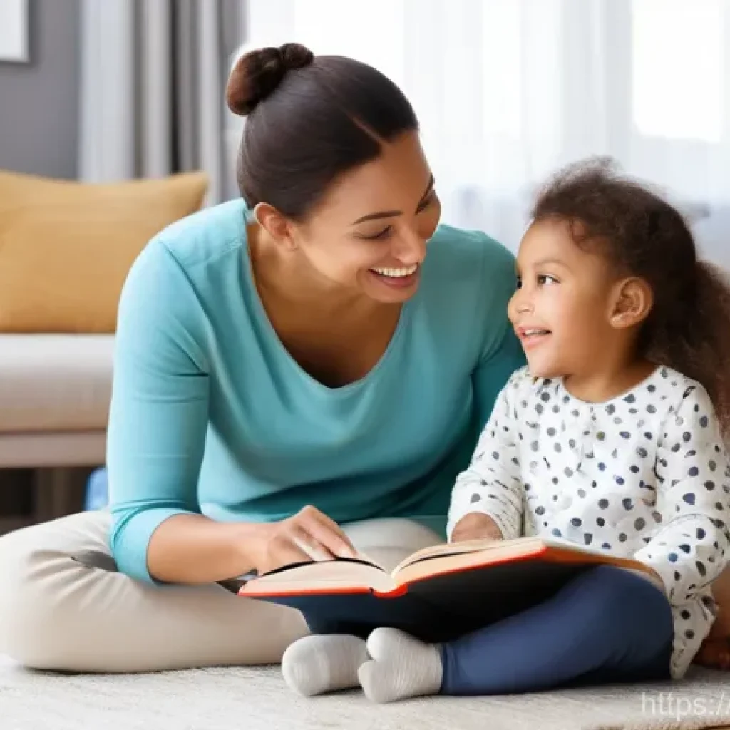 아동 발달 단계별 지도 - **Prompt: Cozy Reading Time**
    A warm and inviting scene indoors, featuring a loving parent (eith...