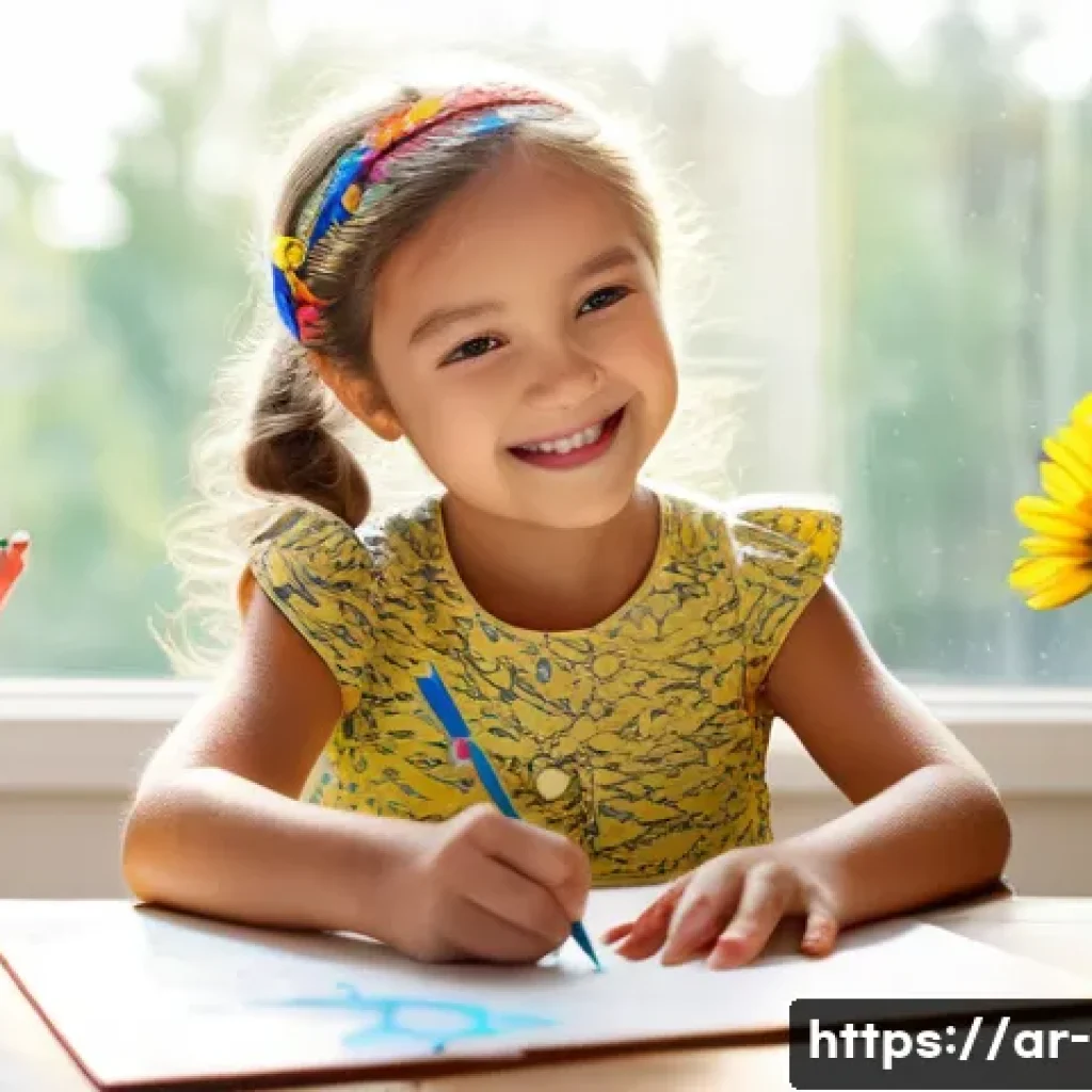 아동 미술 심리 분석 - **Prompt 1: A Child's Joy and Hidden Wonder**
A happy, energetic 6-year-old girl with bright, cu...