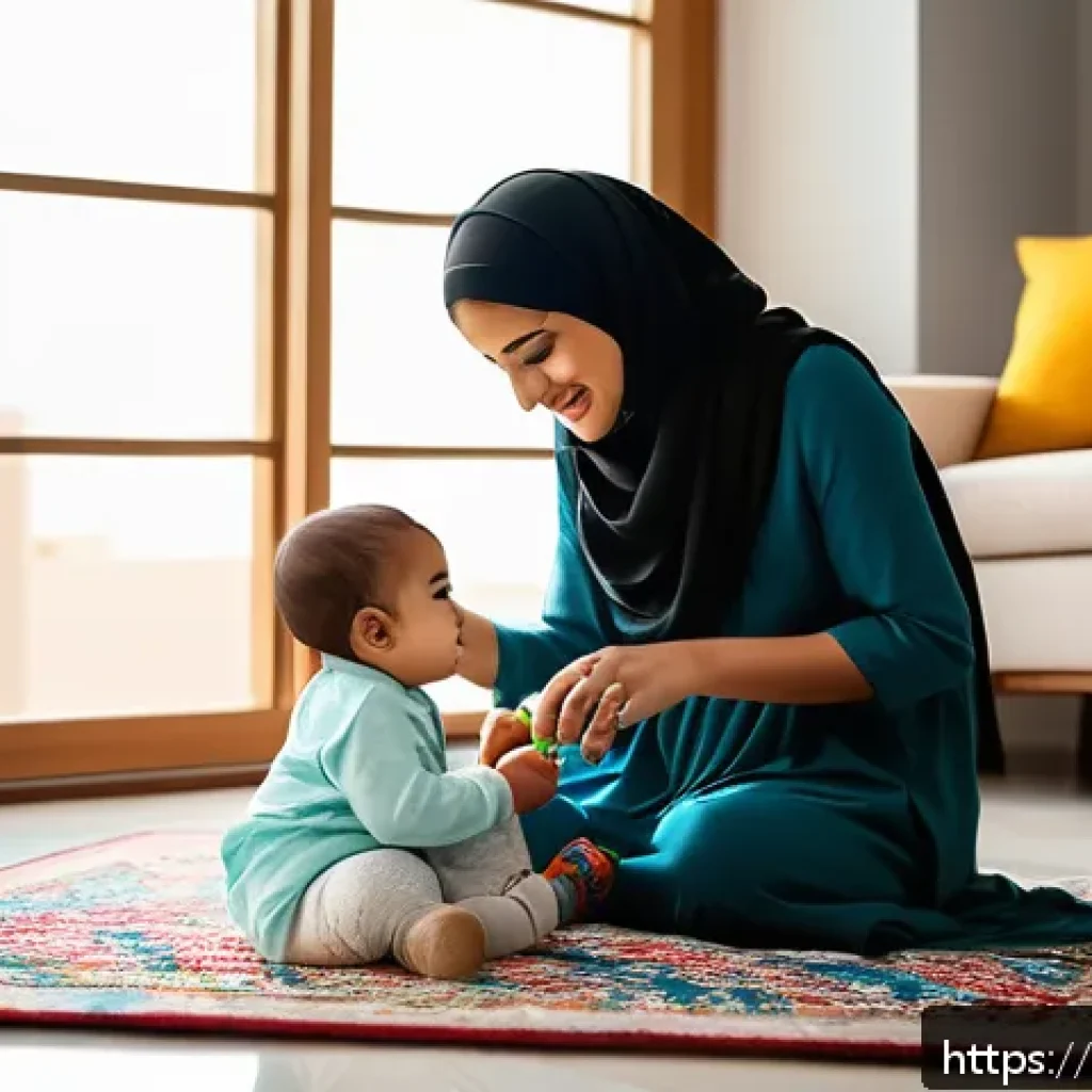 발달 지연 조기 발견 - A warm, culturally authentic Arabic family scene inside a modern living room in a Middle Eastern hom...